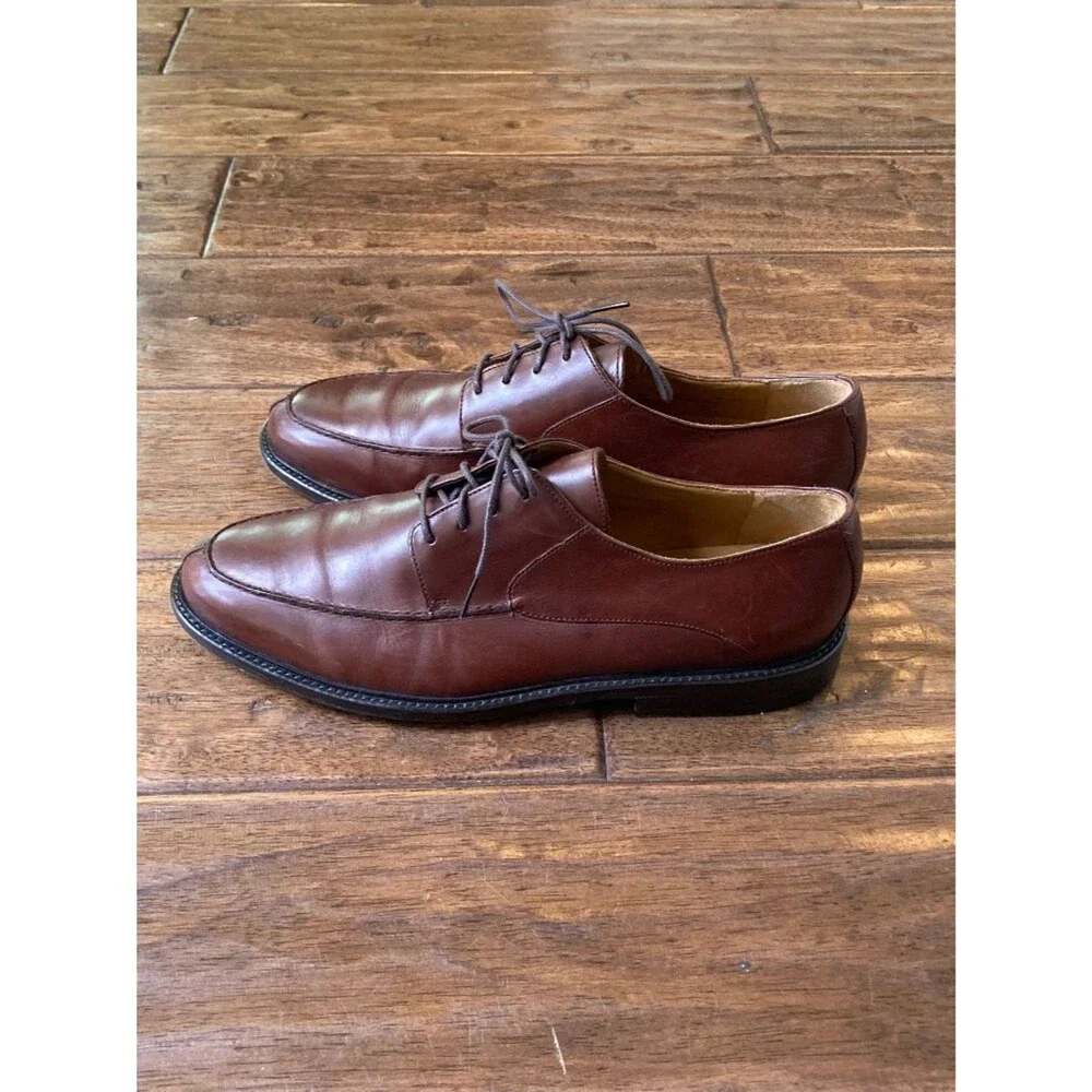 Johnston & Murphy Men's Brown Leather Split Toe Casual Oxford Dress Shoes 11 M